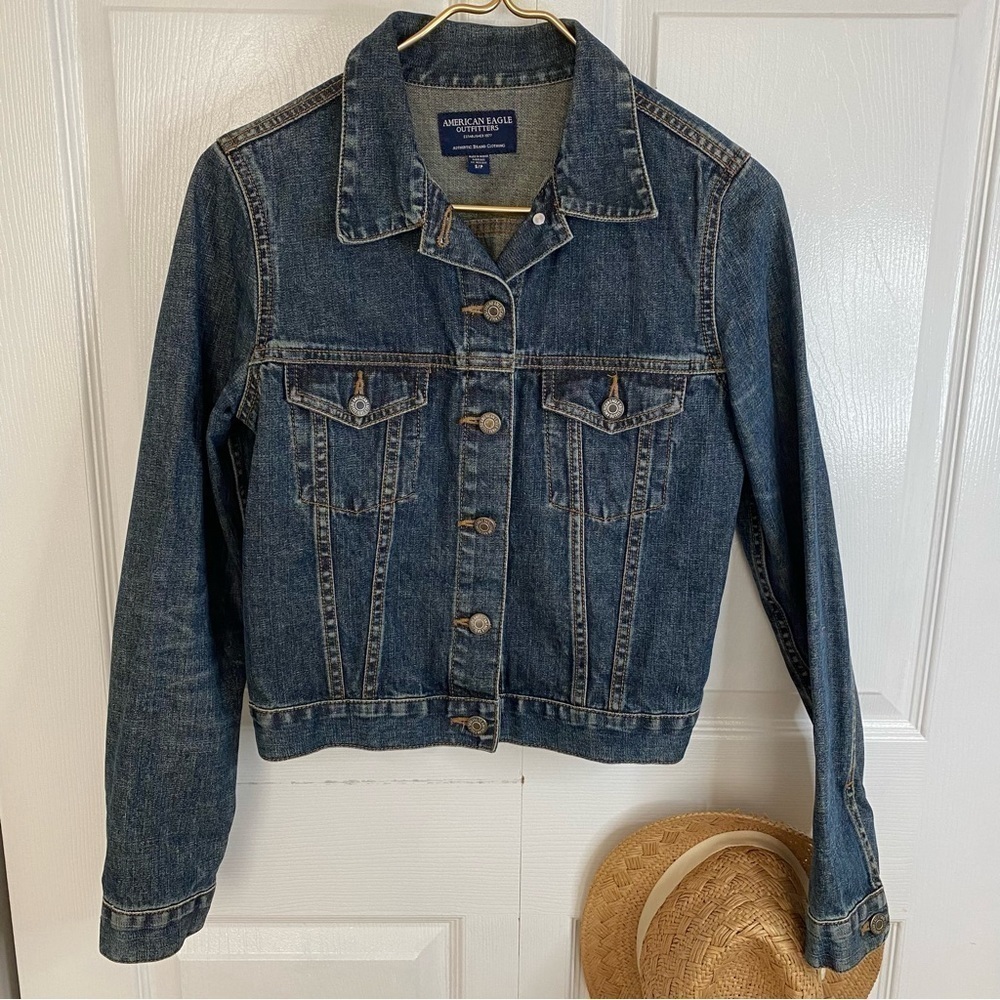 American Eagle Outfitters Denim Classic Jean Jacket size Small Casual Y2K